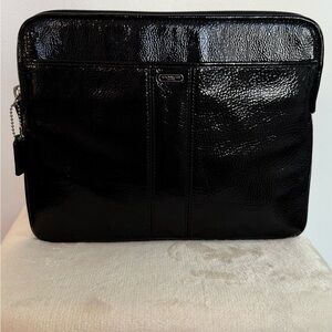 Coach Black Patent Leather ipad laptop tablet case